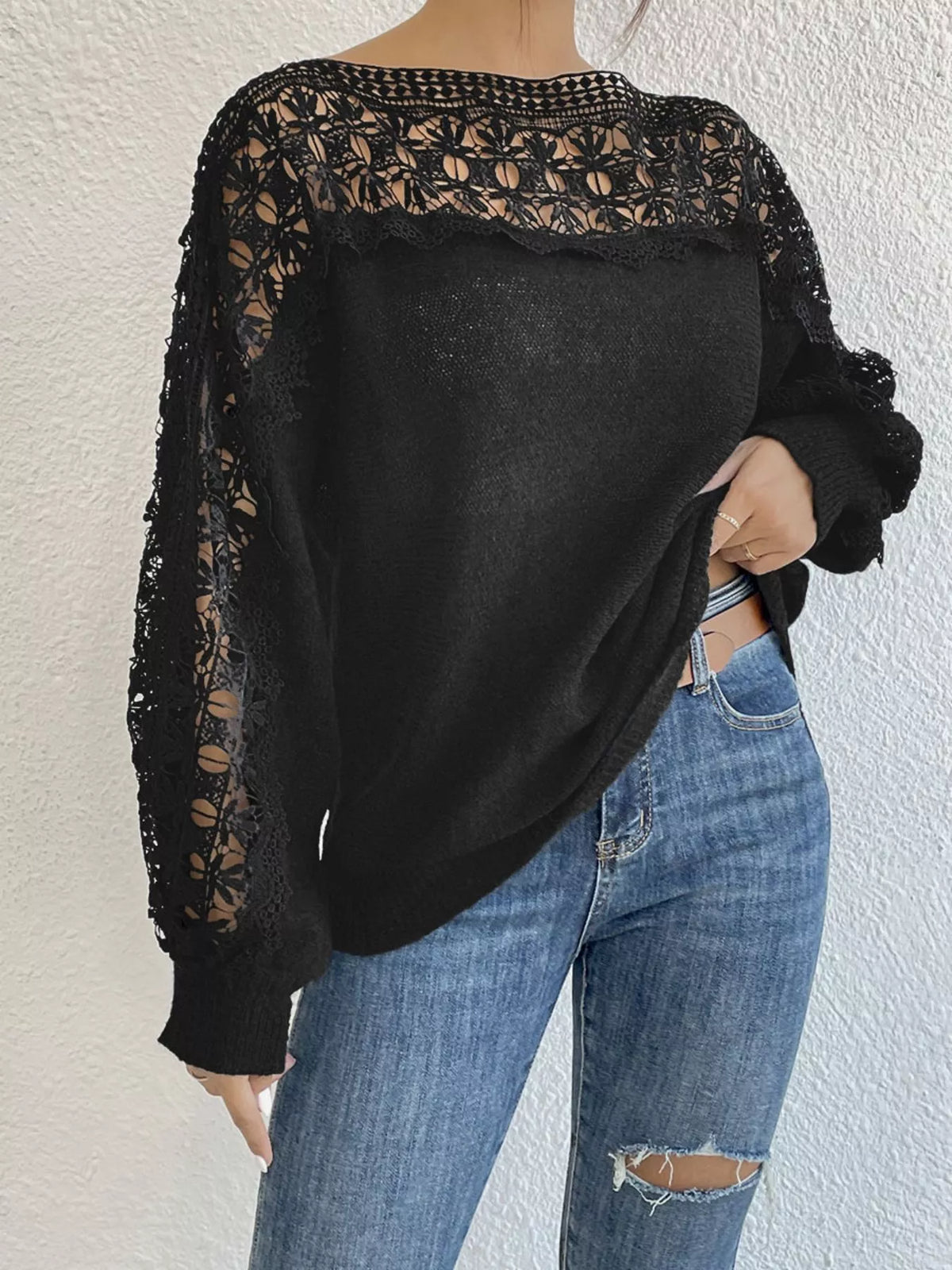 Crochet Long Sleeve Sweater – YTL Fashion