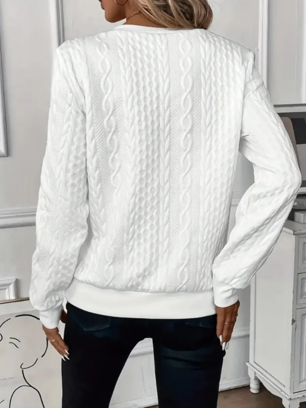Texture Half Zip Long Sleeve Sweatshirt – view 2