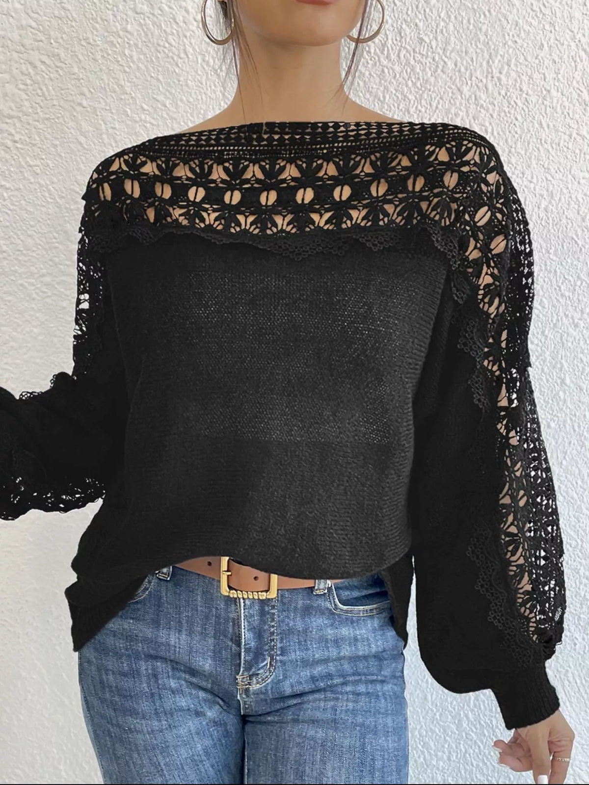 Crochet Long Sleeve Sweater – view 3