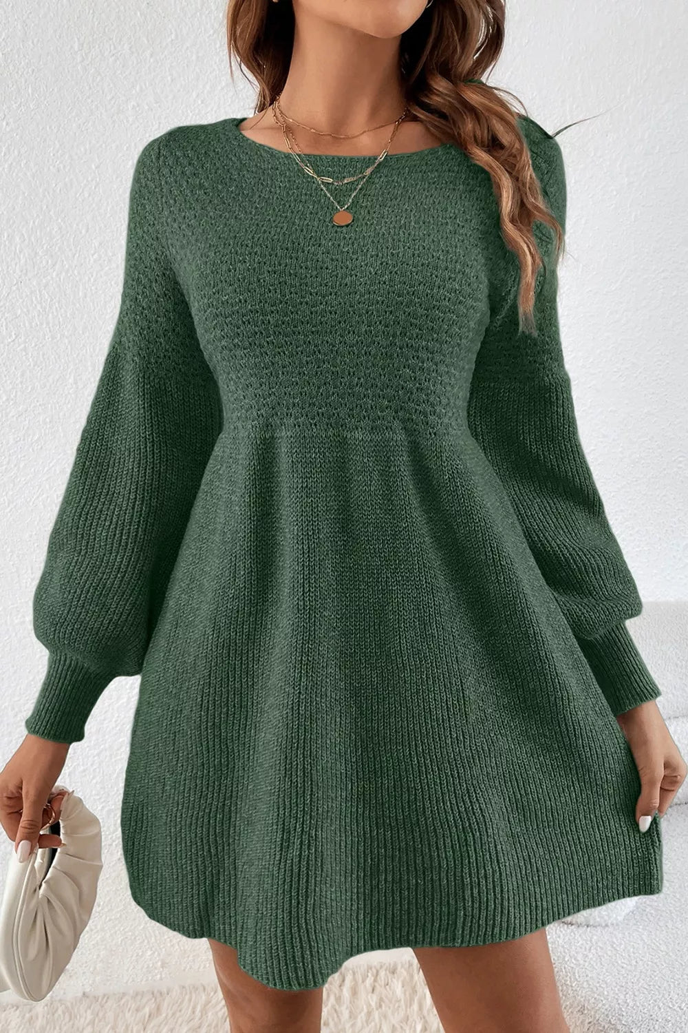 Round Neck Long Sleeve Mini Dress – YTL Fashion