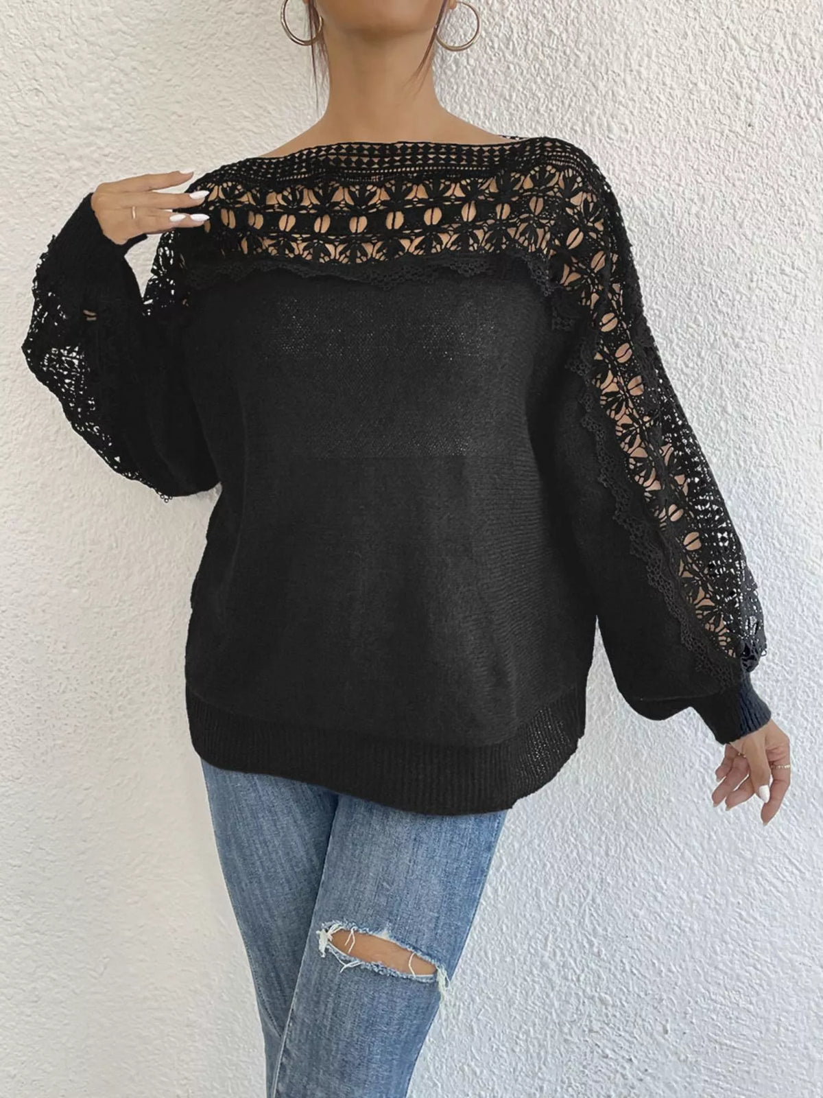 Crochet Long Sleeve Sweater – view 4
